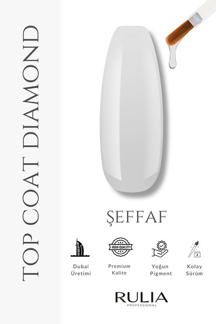 RULIA Top Diamond Coat– Cam Parlaklığı ve Çizilmez Premium Top Kat 15 ml | Made in Dubai