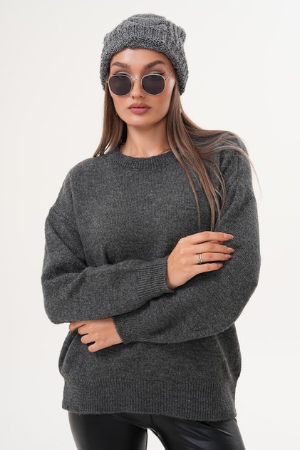 Women's Crew Neck Knit Loose-Fit Sweater 265252