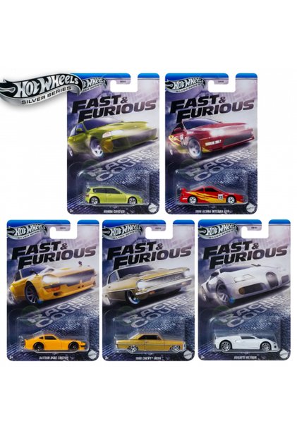 HOT WHEELS Fast and Furious Course Silver Series 5li Set (Uzun