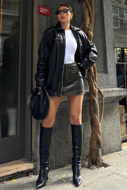 Florie Oversize Faux Leather Jacket 6108