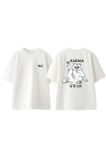 Taylor Swift Karma Design Back Printed Cotton White Oversize T-Shirt