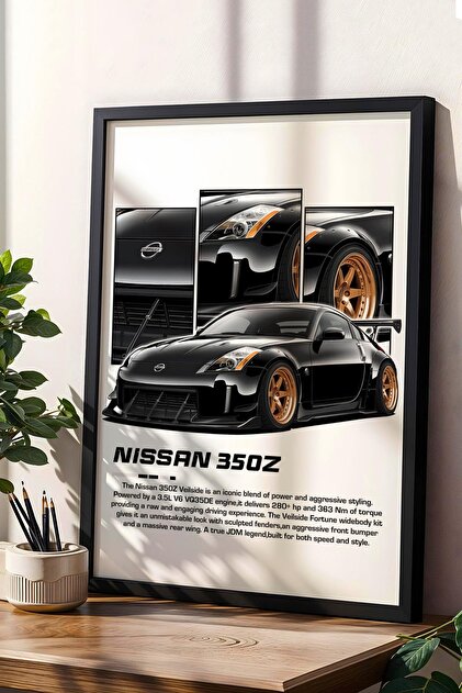 Saturn Tablou cu cadru Nissan 350Z - Poster Nissan Car- Trendyol