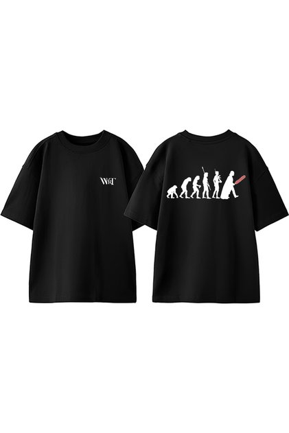 Tricou oversize negru din bumbac cu imprimeu pe spate Star Wars Darth Vader 8