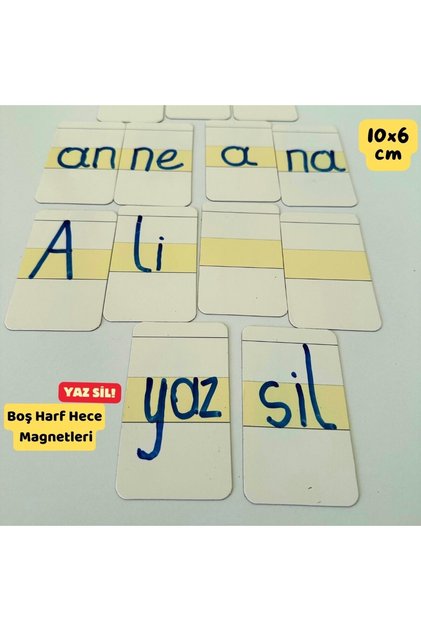 BOŞ MAGNET YAZ SİL HARF HECE YENİ MÜFREDAT 10 ADET
