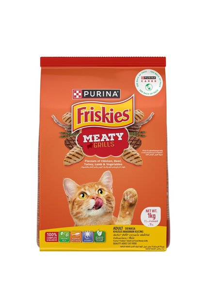 Purina Meaty Grill Cat Food 1 kg High Protein Balanced Meal for Healthy Adult Cats