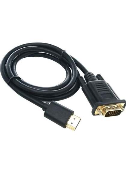كابل محول HDMI ذكر إلى VGA ذكر - سلك محول بطول 1.8 متر لأجهزة الكمبيوتر المحمول والكمبيوتر الشخصي وجهاز العرض والتلفزيون عالي الدقة