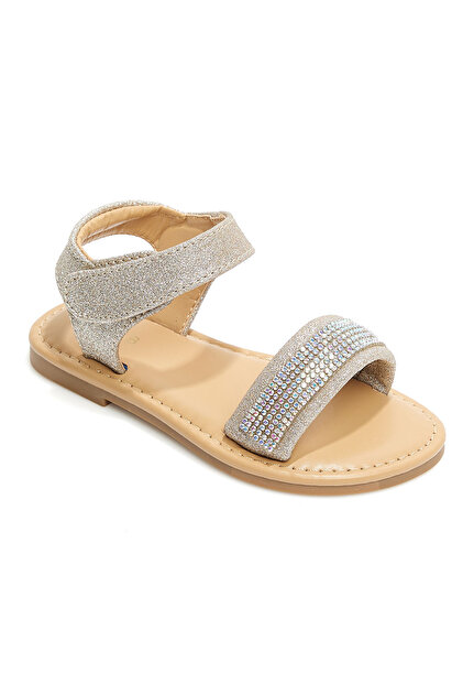 Embellished Velcro Strap Sandals