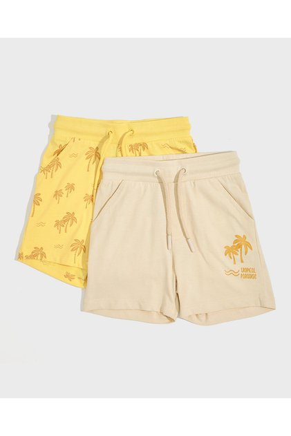 Pack of 2 Printed Shorts with Drawstring Waist