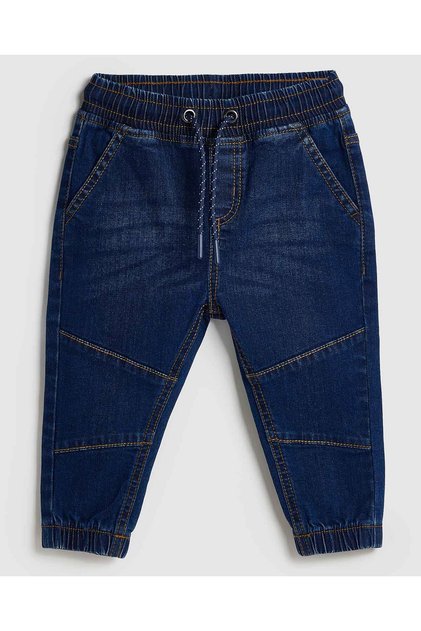 Faded Jogger Jeans with Drawstring Waist