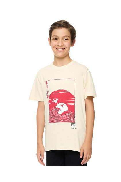 Printed T-Shirt with Crew Neck and Short Sleeves