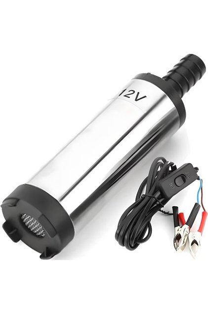 Pompă electrică de transfer diesel, Flippy, pompă submersibilă, DC 12 V, 12,3 x 3,4 cm, 12L/min, argintiu