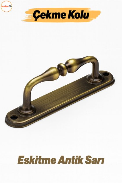 Eskitme Antik Sarı Metal Kapı Çekme Kolu 12 cm Dolap Mobilya Dolap Çekmece Tutamağı Kulp Kulpları