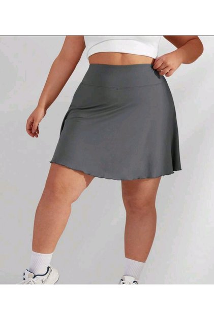 Smoked High-Waisted Lycra Mini Flared Skirt