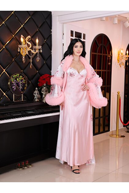 floor length satin dressing gown Gray Satin Luxury Wrap Robe – Minimalist Chic XL / Gray main image 1