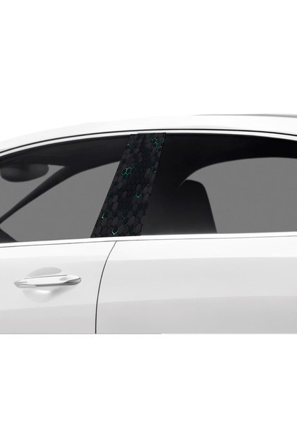 Vehicle Door Post Covering Foil Patterned (Right Left Set) (2 Pieces) - 22X50 cm