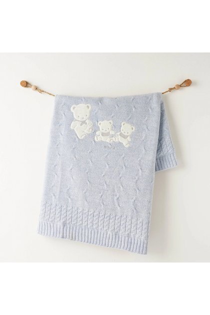 Ac26341 Triko Battaniye 85x100 Blue Melange