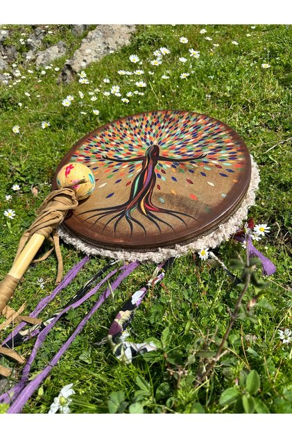 Şaman davulu (45cm)kam davulu,kılıfı ve tokmağı ile birlikte