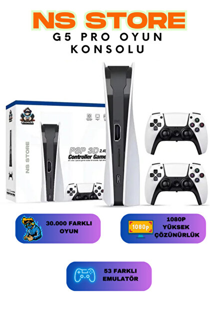 NS Store GS5 Pro PS5 Tasarımlı Kablosuz Çift Kol Oyun Konsolu – 4K