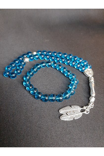Blue Glass Bead Prayer Beads and Bracelet Set