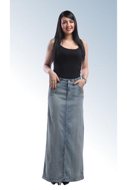 Hanin long jeans skirt for summer