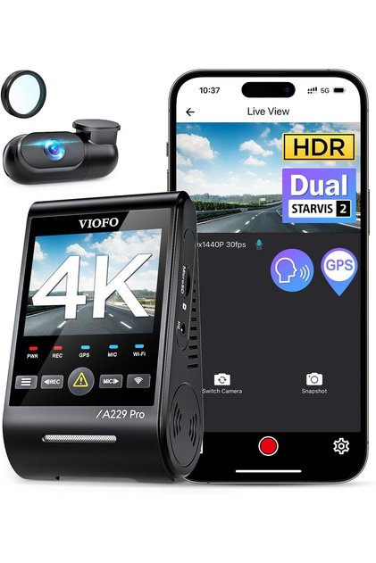 كاميرا سيارة A229 Pro 4K HDR، مزدوجة STARVIS 2 IMX678 IMX675، كاميرا أمامية وخلفية للسيارة بدقة 4K+2K، 2 قناة