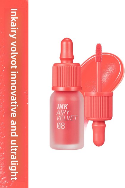 Long-Lasting Lightweight Formula Velvet Finish Tint Peripera Ink Airy Velvet (8 Pretty Orange Pink)