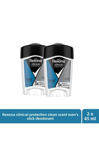 Men Clinical Protection Deodorant stick pentru bărbați cu parfum curat, protecție 3x puternică, 45 ml X2