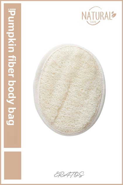 Oval Body Washcloth with Pumpkin Natural Bath Loofah - Wracked - Anti-Cellulite and Acne