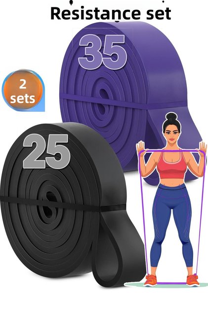 25 + 35 kg Set of 2 Barfyre Rubber Gym Resistance Band Training Muscle Building Band