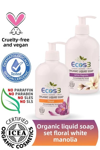 Organic Liquid Soap Floral + White Magnolia (2 X 500 ml)
