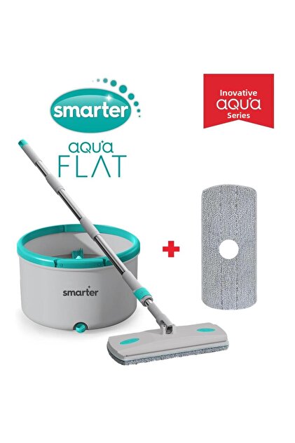 Aqua Flat with Replacement Feature for Separating Clean and Dirty Water, Automatic Cleaning Set, Mop Mop