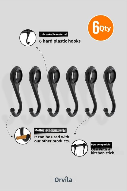 6 Pieces - Kitchen and Bathroom Hanger Replacement Hook