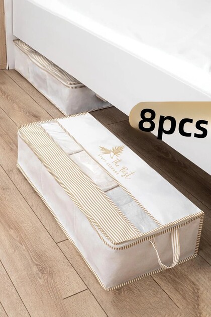 8 Pieces Windowed Base Storage Bag Under Base Organizer Storage 70*32*20 cm
