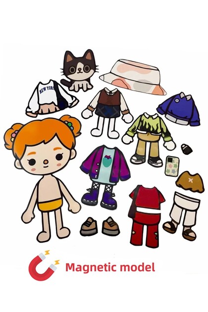 Toca Boca Orange Magnetic Dress up Set