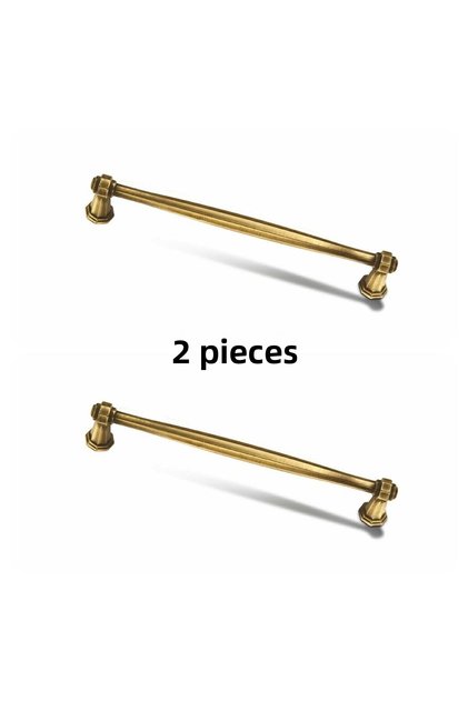 (2 PCS) Column Handle (ANTIQUE YELLOW) TV Unit Nightstand Dresser Console Kitchen Cabinet Door Handle 128mm