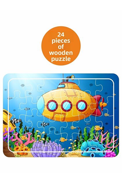 Submarine 24 Piece Wooden Puzzle