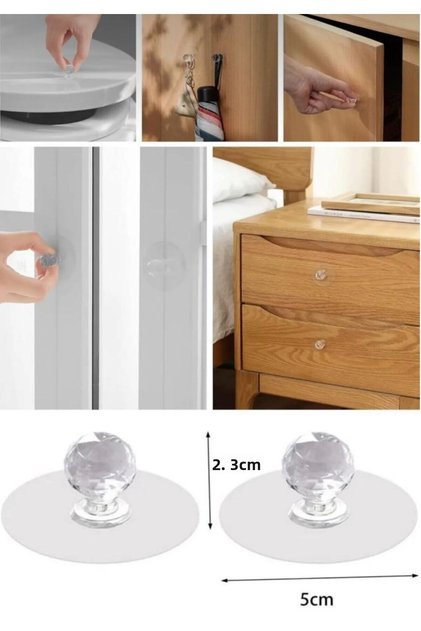 6Pcs Adhesive Drawer Handle Cabinet Wardrobe Handle Door Window Handle Drawer Handle