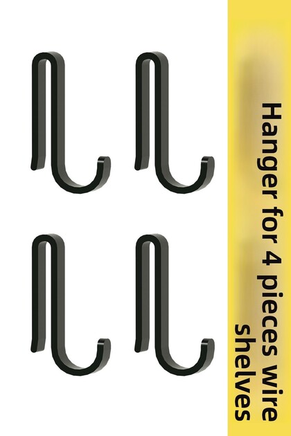 4 Pieces Plastic Bathroom Kitchen Shelves with Metal Hangers