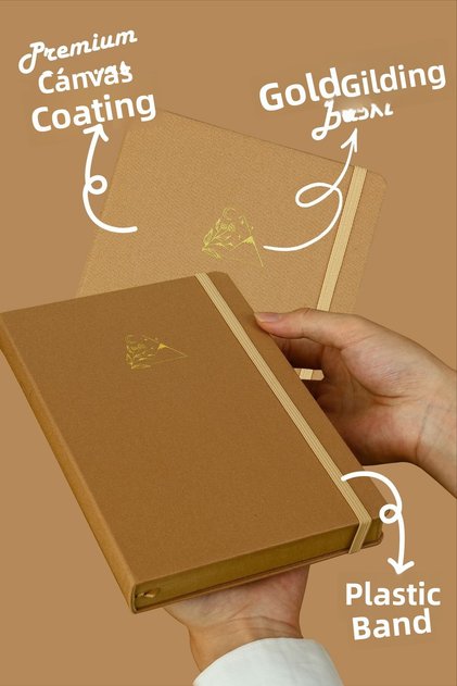 Bujo Kraft Linen Notebook 96 Sheets A5 150 Gr. Kraft Striped