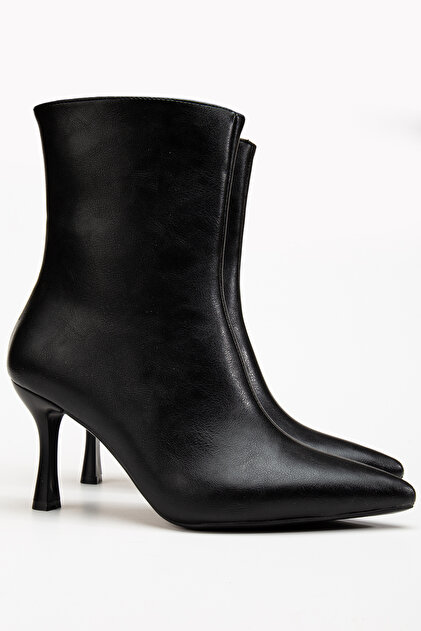 Pointed Toe Thin Heel Black Boots