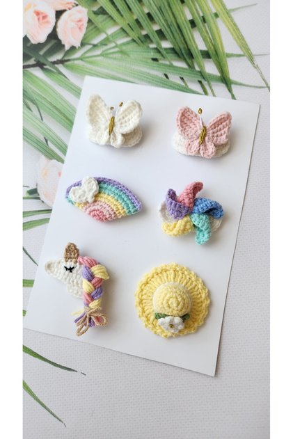 Newborn Baby Buckle Handmade Mixed 6-Piece Clip Hairless Baby Buckle Handmade Baby Gift Set