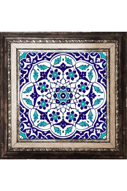 20x20 Cm Ac 92 Osmanlı Mavi Beyaz Kütahya Çini Pano