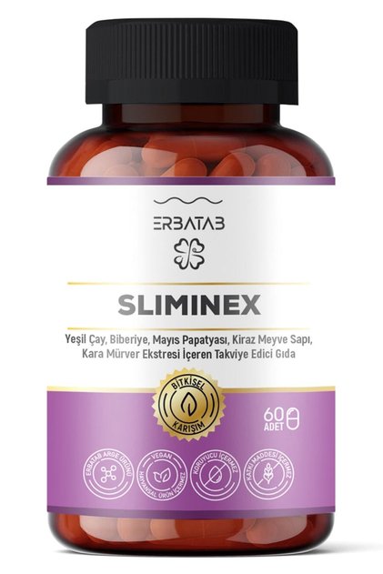 Sliminex (YEŞİLÇAY - BİBERİYE - MAYIS PAPATYASI - KİRAZ SAPI EKSTRESİ) 60 Kapsül