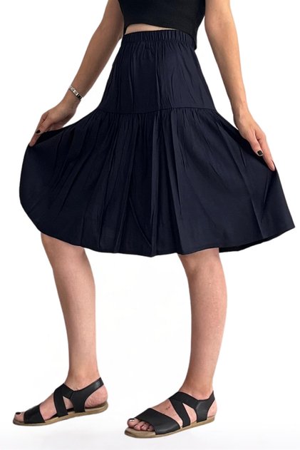 Viscose Fabric Bohemian Style Midi Length Women's Short Skirt