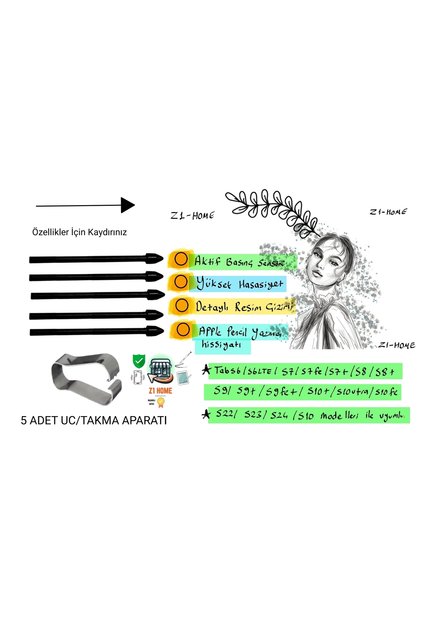 Samsung S Pen Kalem Ucu S6/s6 Lite/s7/s7 Fe/s8/s9/s9 Fe/s9/s10 Plus/s10 Ultra(5 ADET)