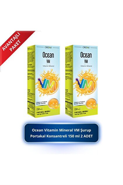 Orzax Ocean Vm Portakal Aromalı Şurup 150 ml 2 Adet - Fiyatı