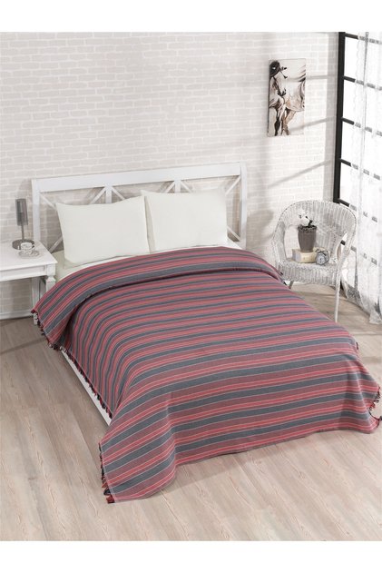 Cotton Burgundy Bed Sheet and Elastic Bed Sheet Pique Set 200X230