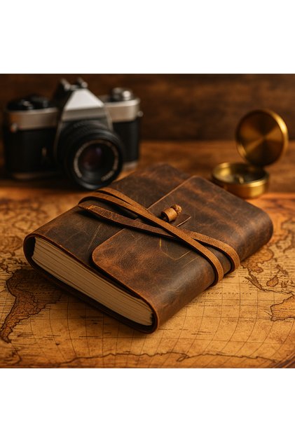 El Yapımı Hakiki Deri Vintage Defter | Kağıdı %100 El Yapımı