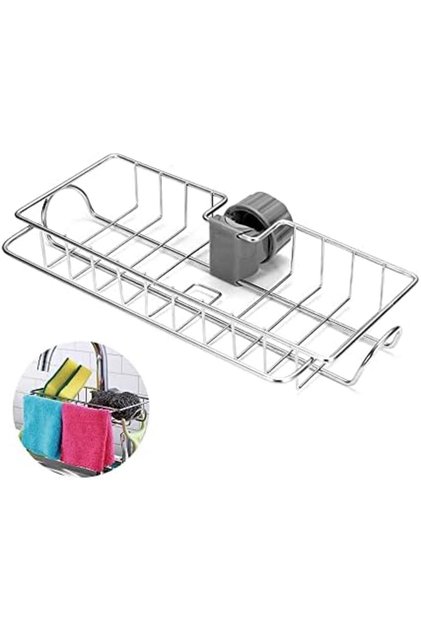 Sink Organizer Kitchen Faucet Sponge Holder Stainless Steel Faucet Storage Rack Hanging Mult