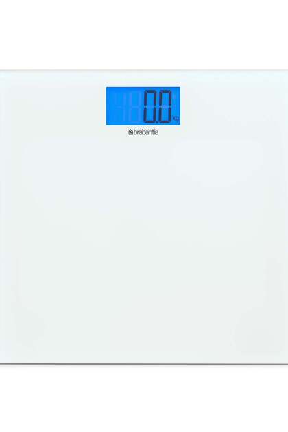 brabantia BRABANTIA Digital Bathroom Scale Battery Powered Glass - White with Batteries White 30x30